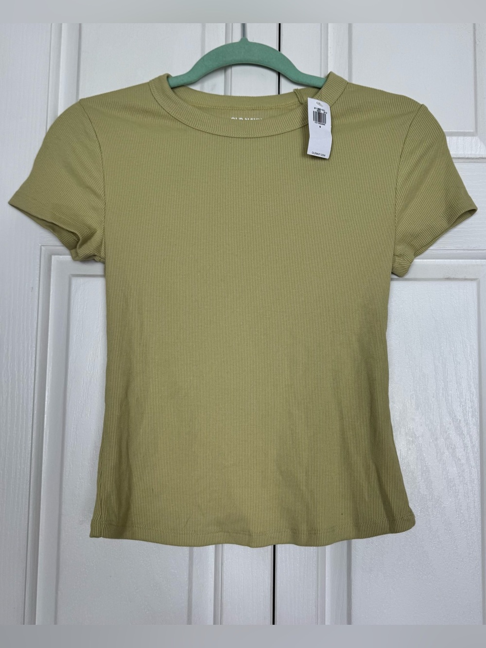 NWT Old Navy Short-Sleeve Ribbed Tee in Light Olive Green